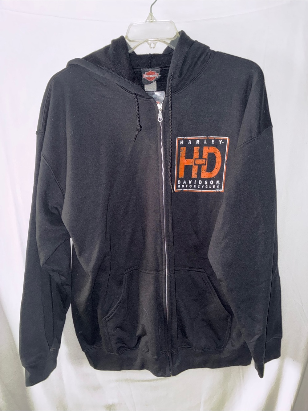 Harley-Davidson Black Hoodie with Orange HD Patch